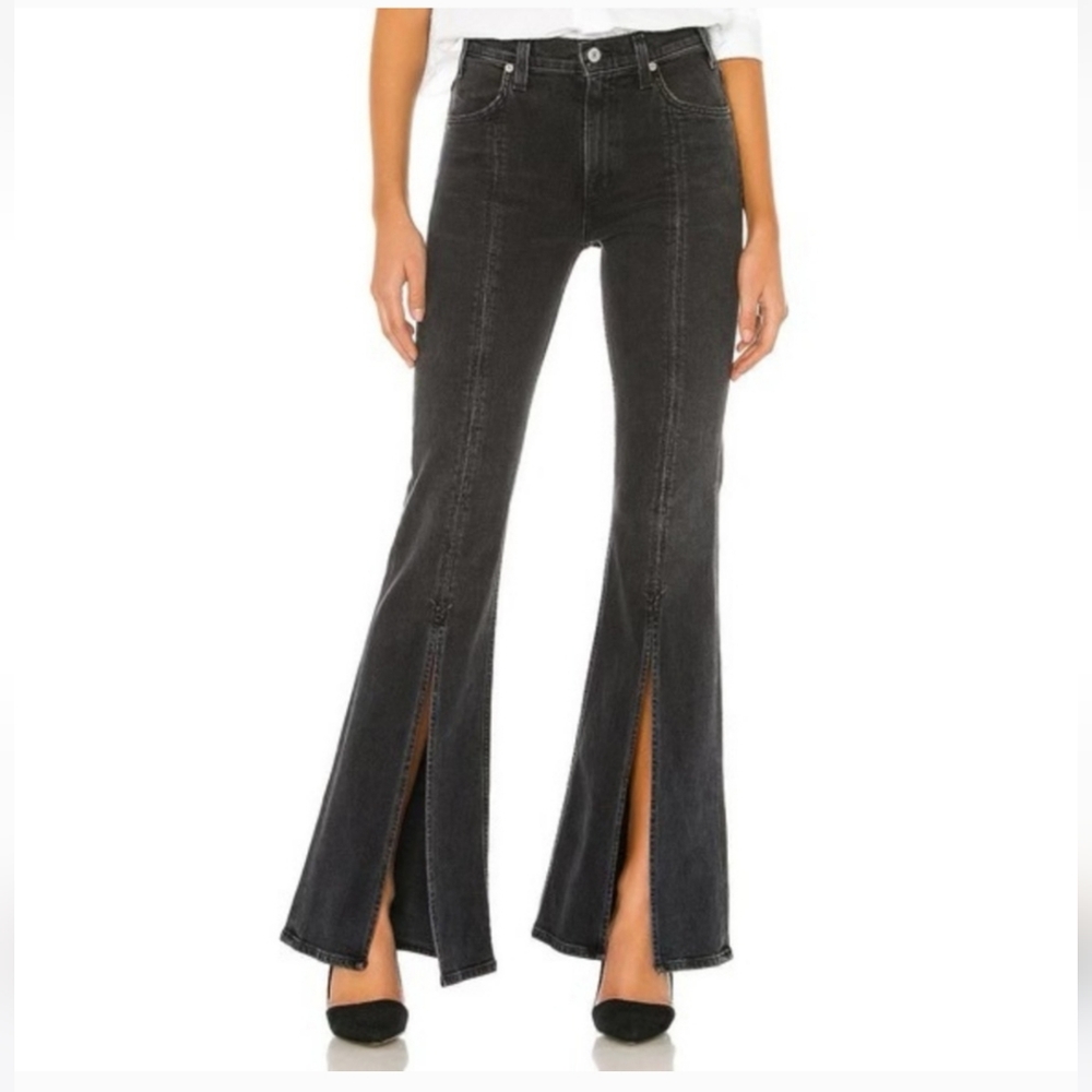 Citizens of Humanity Hailey Flare in Oblivion Jeans Pants 26 Faded Black - Picture 3 of 6